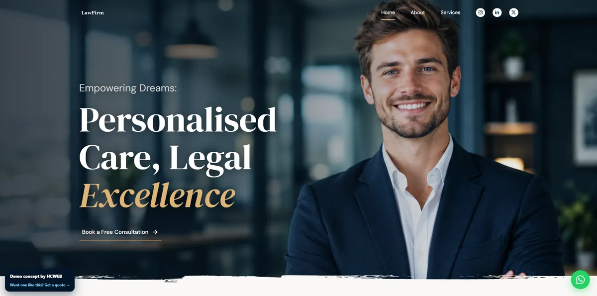 Law firm demo homepage by HCWEB — attorney website